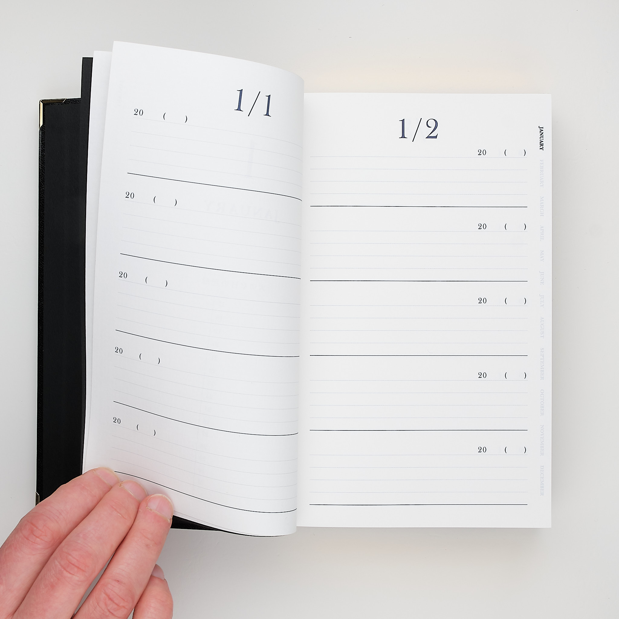 Midori 5-Jahre-Kalender Stories schwarz gold