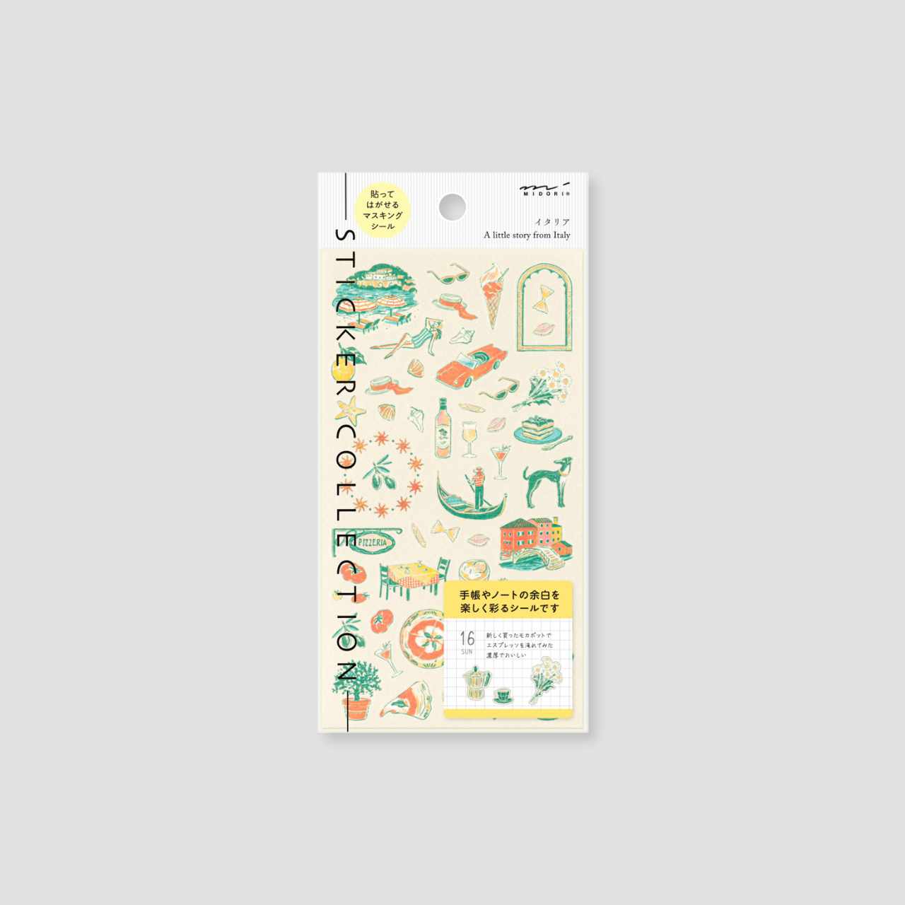 Midori Sticker Kollektion Italienische Motive
