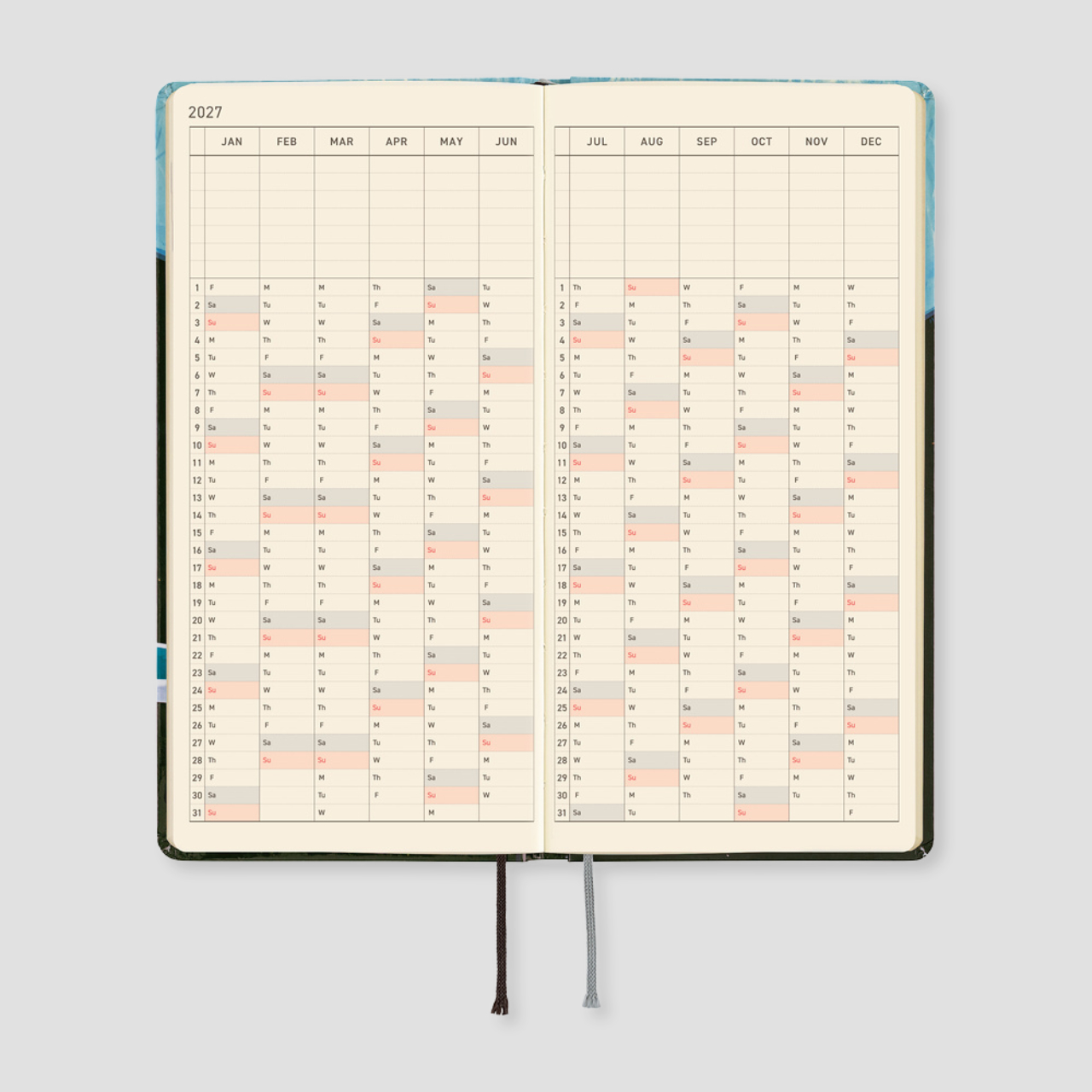 Hobonichi Weeks Planner 2027 Hiroko Kubota: Meteor Shower in the Light Blue Forest (engl.)