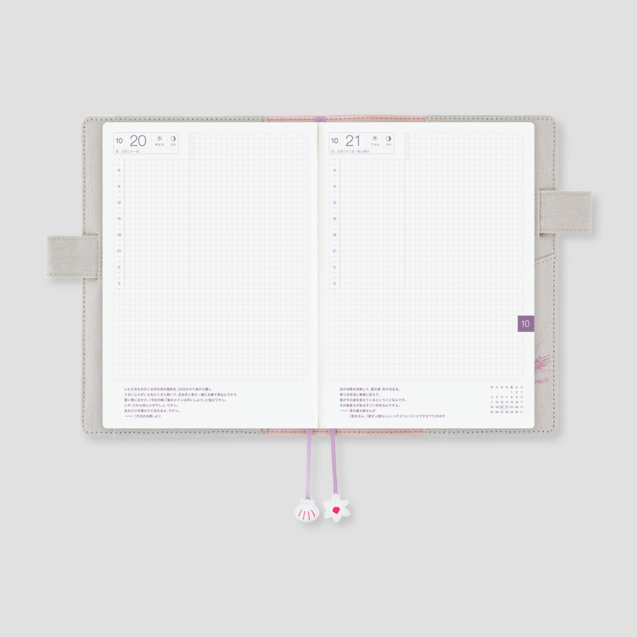 Hobonichi Cover Moomin: My Yard - Pink Gray (A5)