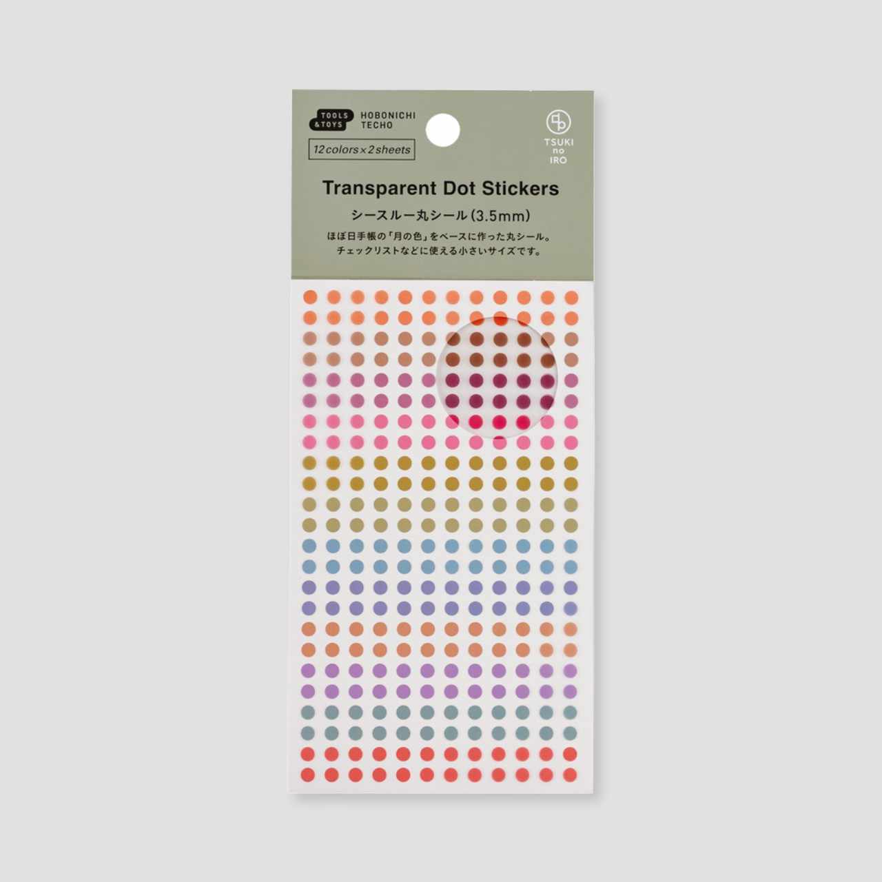 Hobonichi TSUKI no IRO: Transparente Dot Stickers (3.5mm)