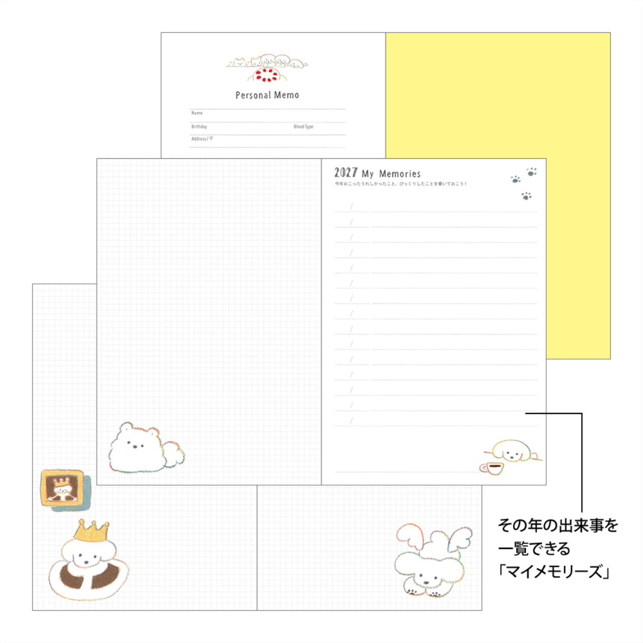 Midori Planer Pocket Diary Dog 2027 (B6)