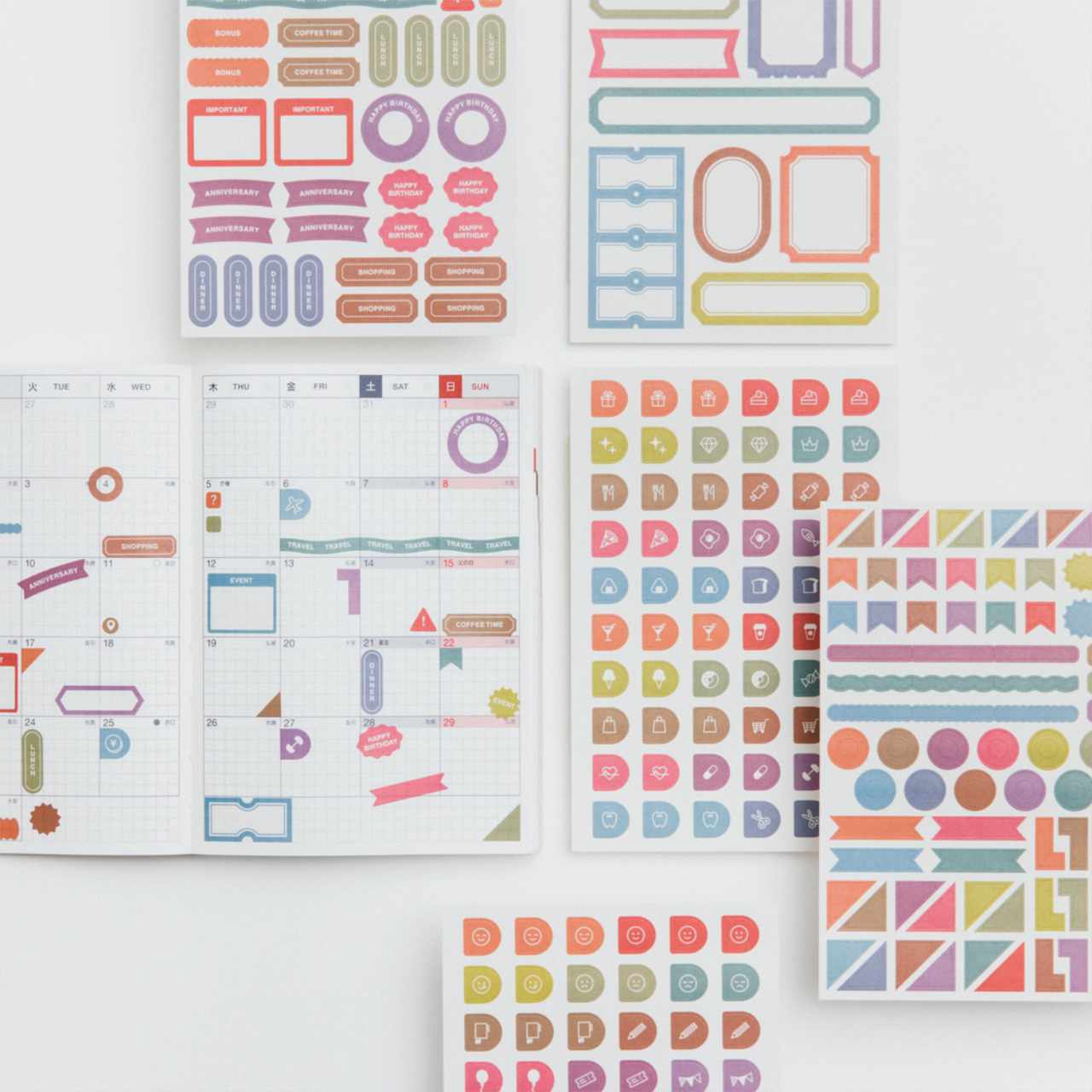 Hobonichi TSUKI no IRO: Sticker Set (Schedule)