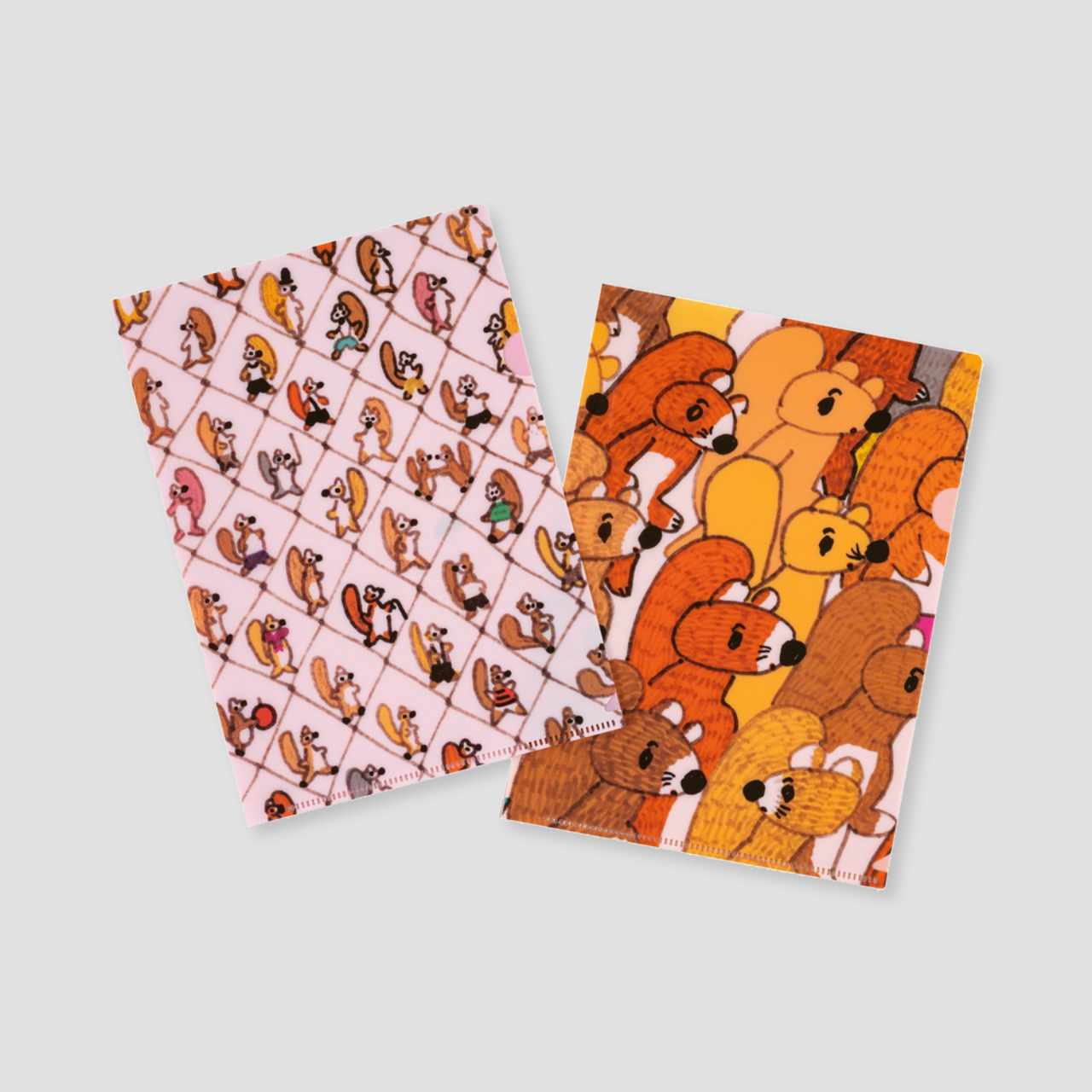 Hobonichi 100%ORANGE: Folder Set of 2 for A5 Size (Squirrel Squadron)