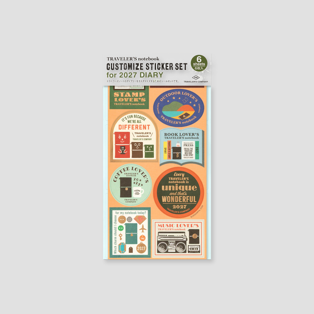 Traveler's Notebook 2027 Customize Sticker Set