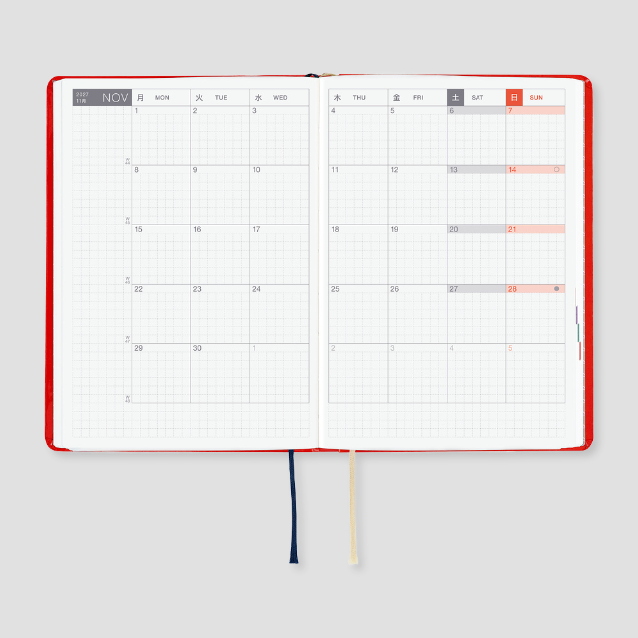 Hobonichi Planer 2027 HON Yumi Kitagishi: White Cat and Rabbit's Tea Room (A6, eng.)
