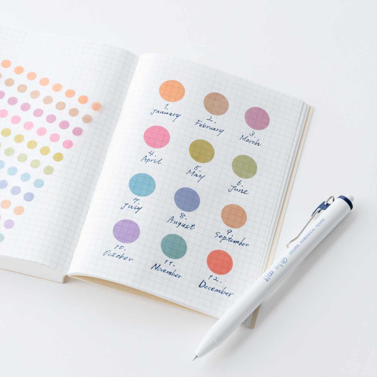 Hobonichi TSUKI no IRO: Transparente Dot Stickers (15mm)