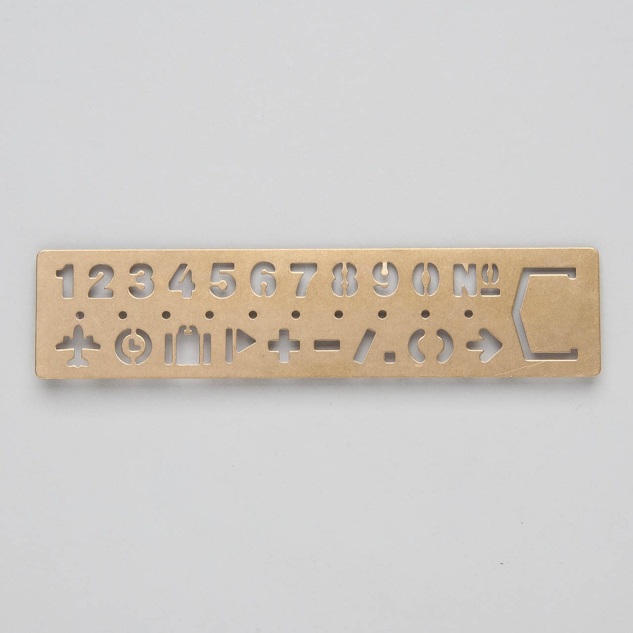 Buchzeichen und Schablone "Number" aus Messing