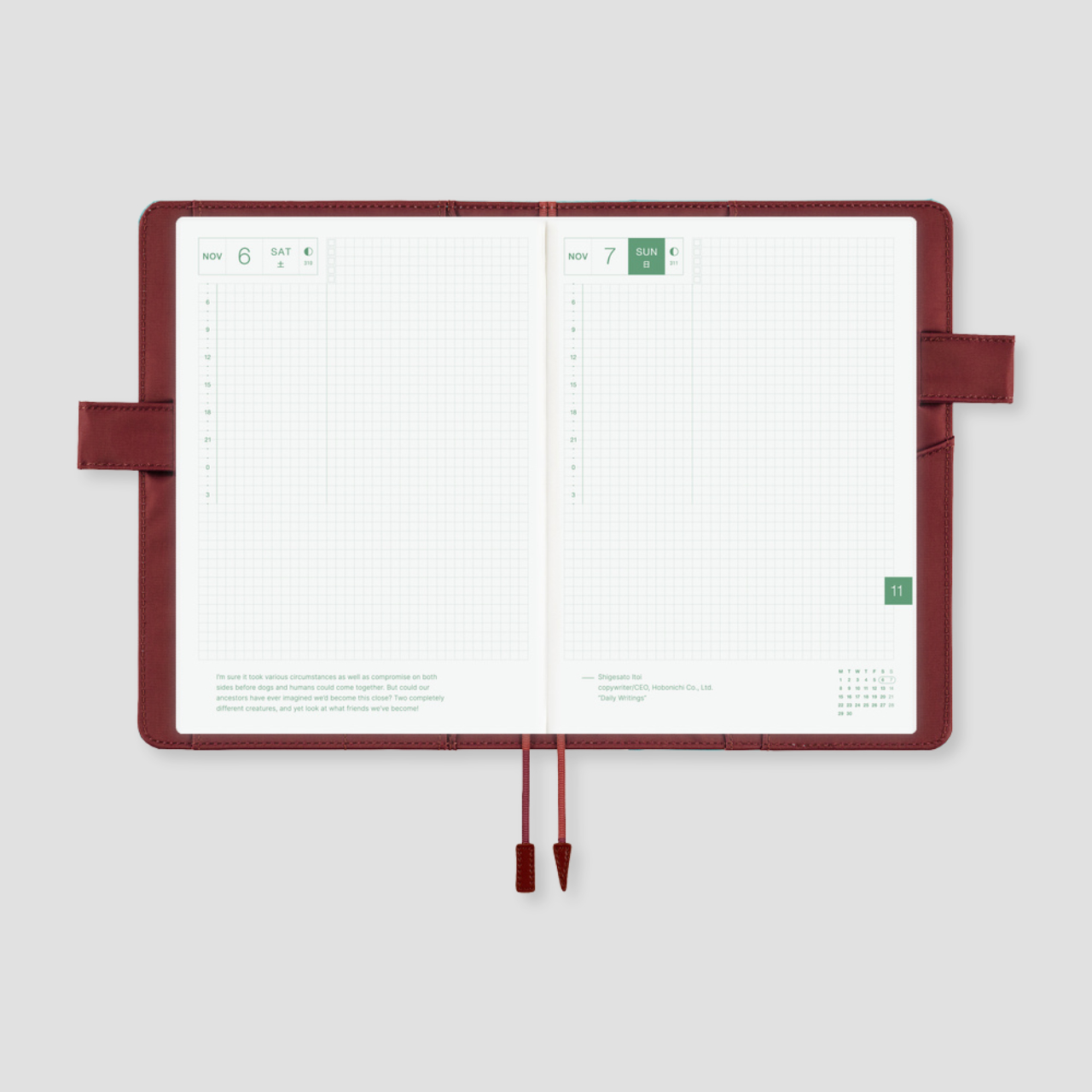 Hobonichi Cover Colors: Misty Cedar (A5)