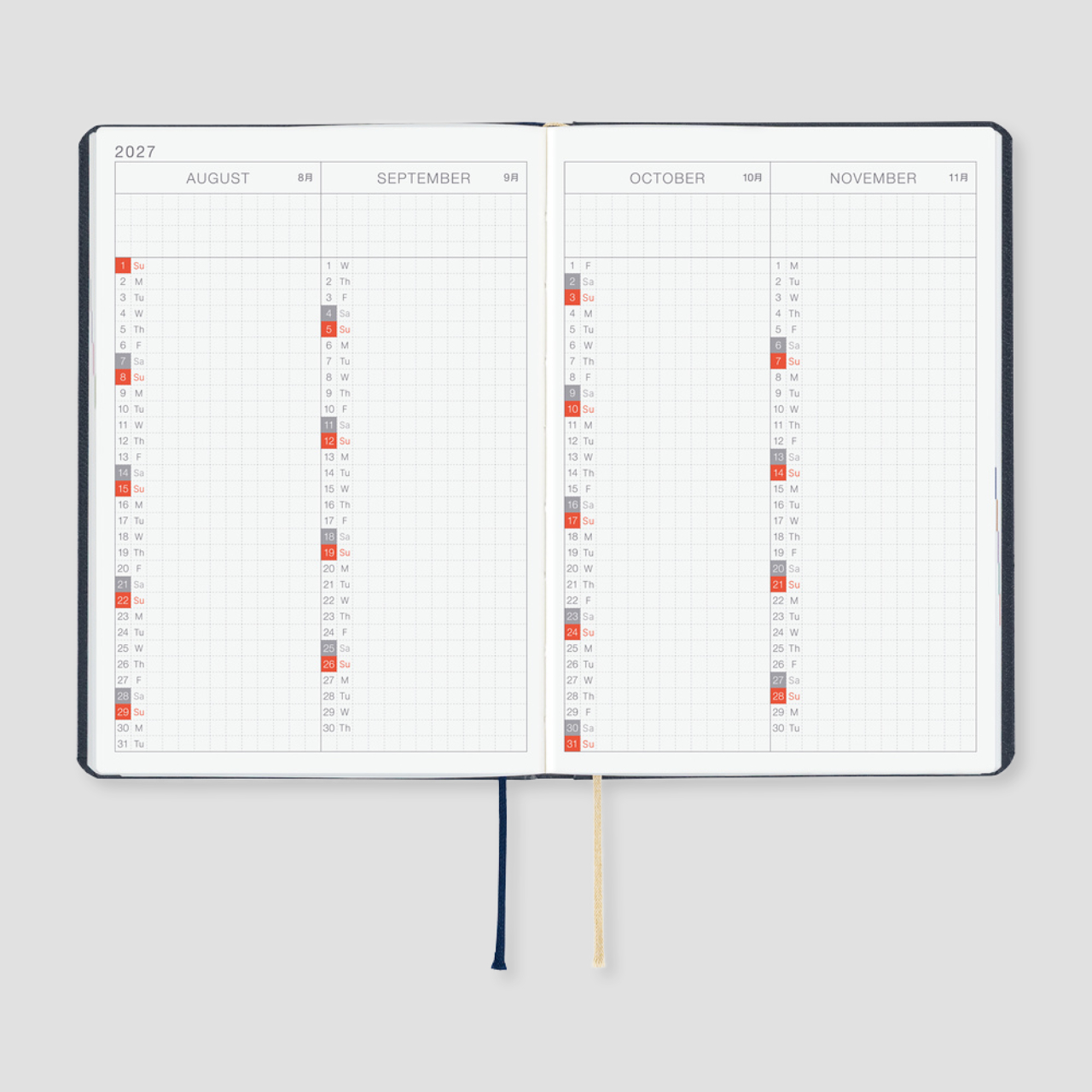 Hobonichi Planer 2027 HON Slash - Navy (A5, eng.)