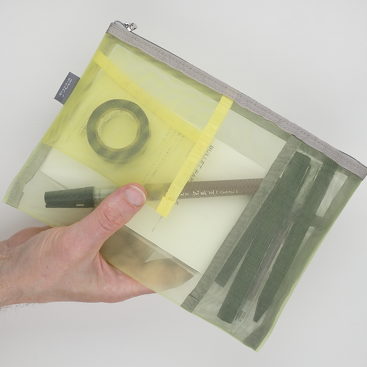 Midori Mäppchen Pen & Tool Pouch Mesh gelb grün (B6)