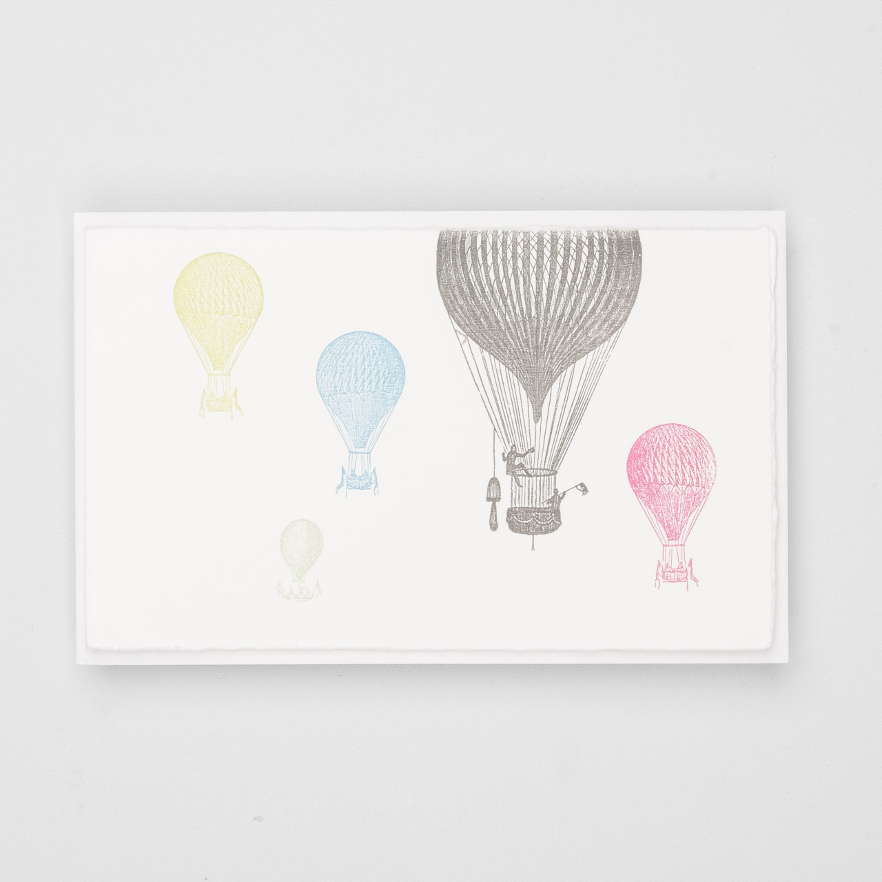 Klappkarte Letterpress bunte Ballons