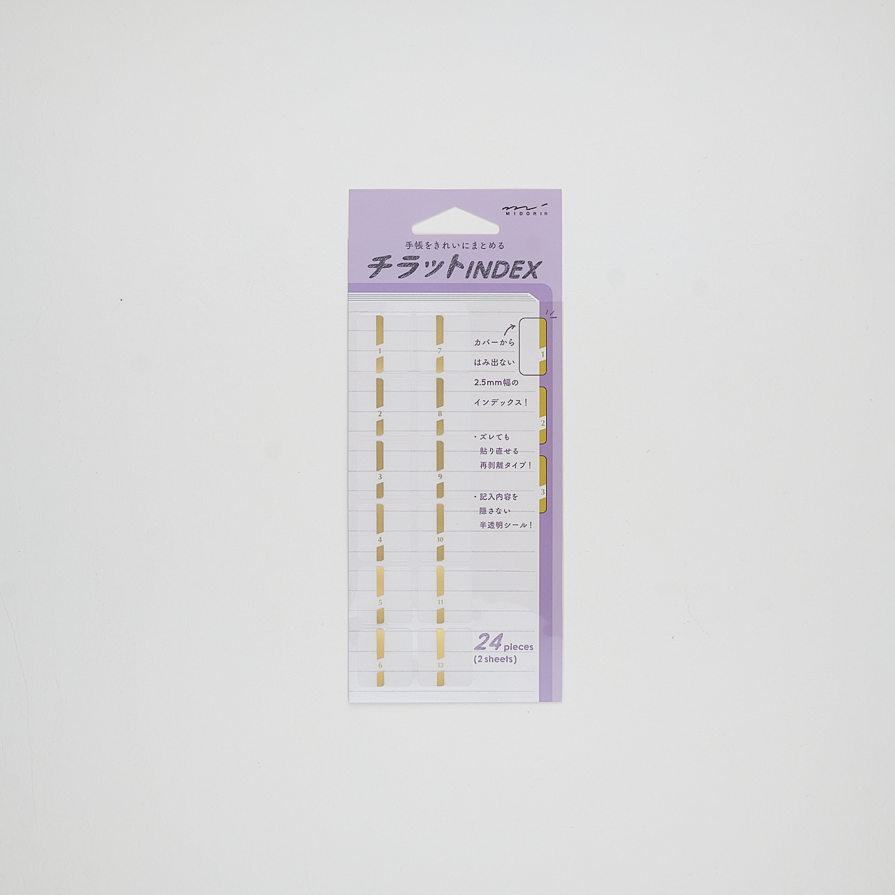 Midori Index Stickers Chiratto Gold Numbers