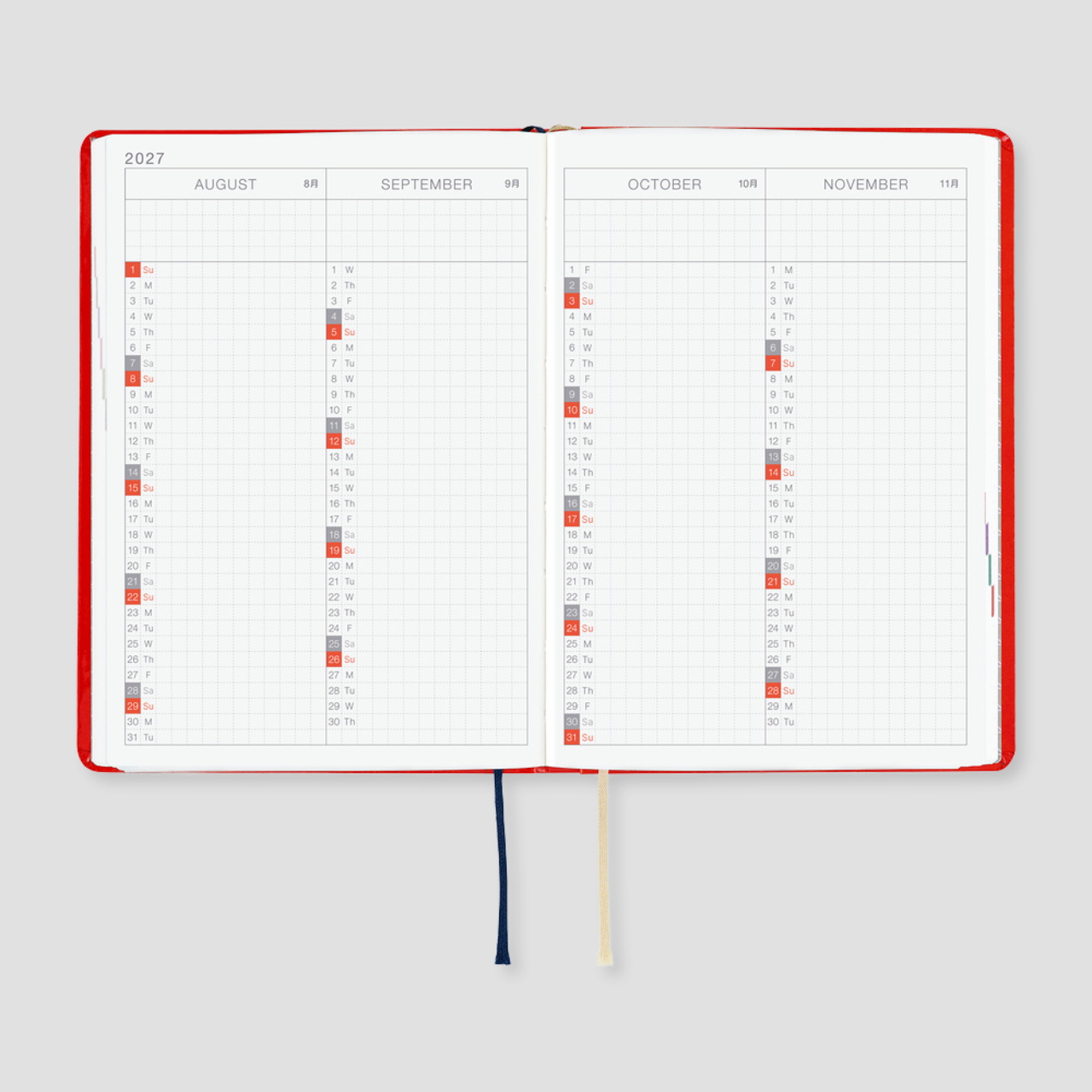 Hobonichi Planer 2027 HON Yumi Kitagishi: White Cat and Rabbit's Tea Room (A6, eng.)