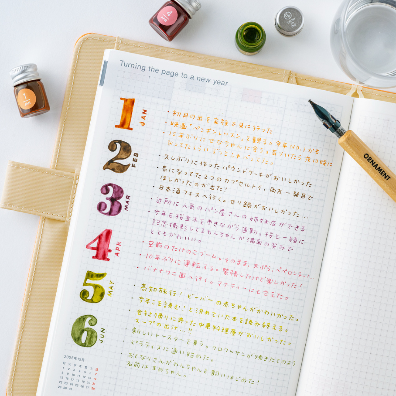 Kakimori x TSUKI no IRO: Mini-Tintenflaschen Set (Jan-Jun)