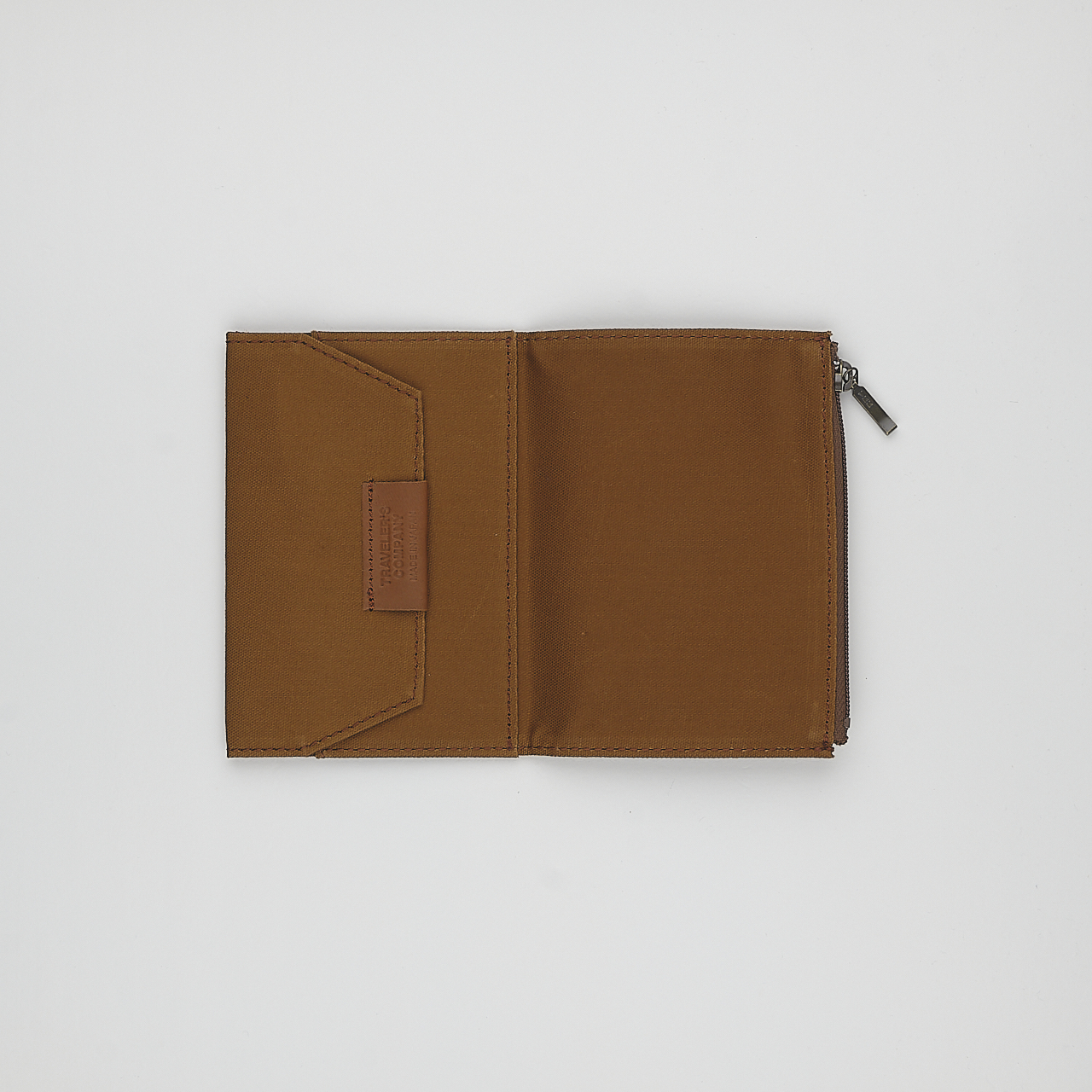 Traveler's Factory Zipper Case Passport Baumwolle zimtbraun