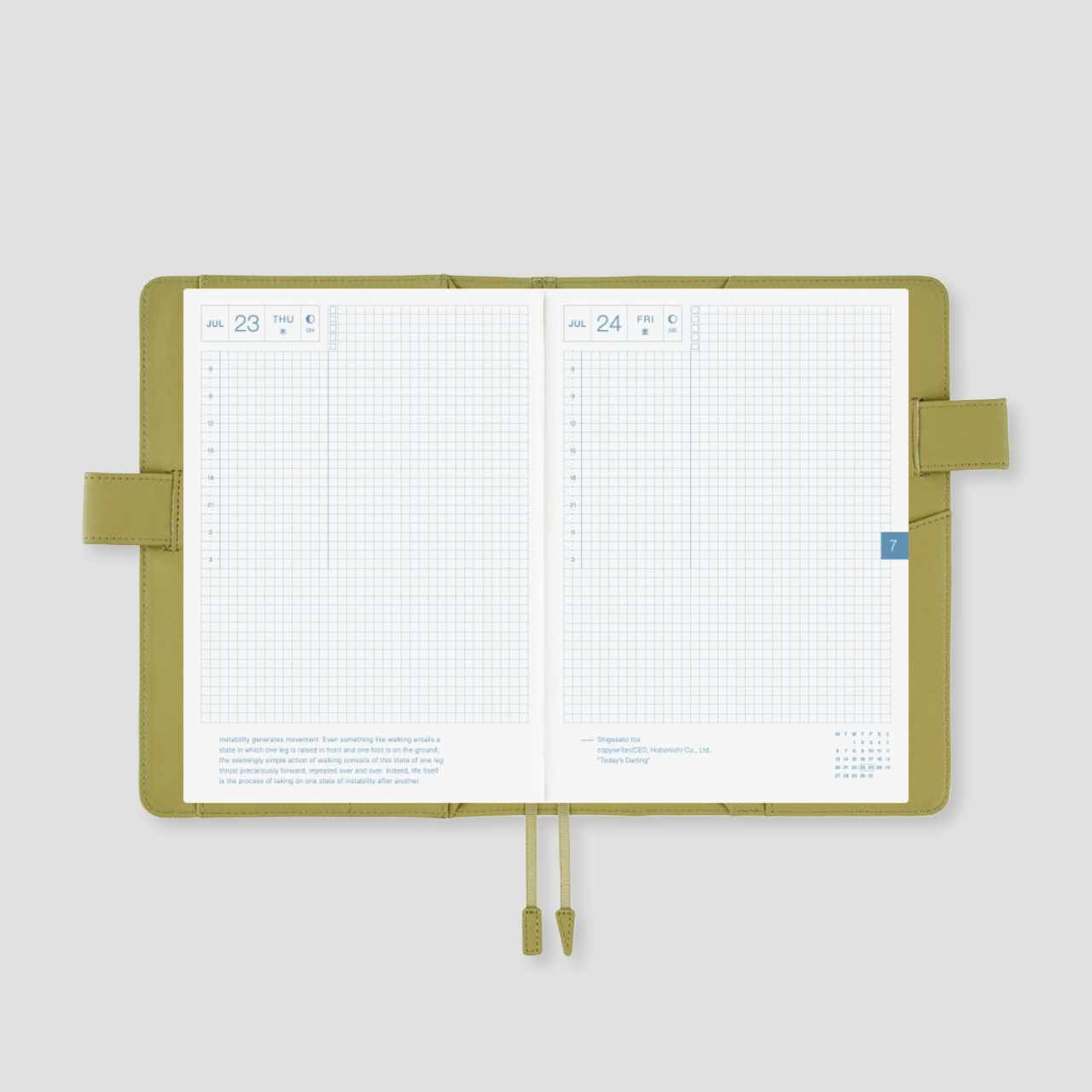 Hobonichi Cover Leder - salbeigrün (A5)