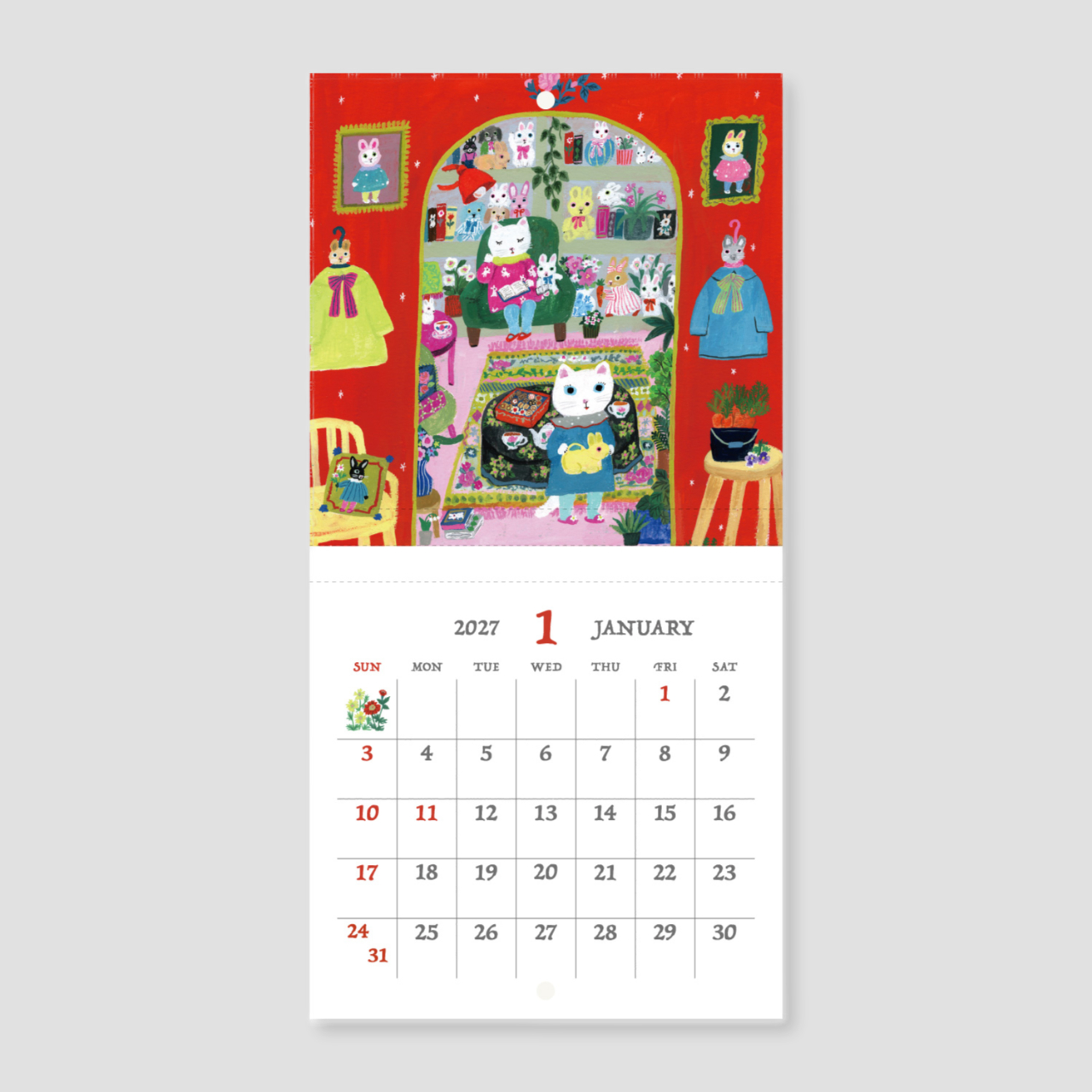 NKcalendar Mini-Wandkalender 2027 Yumi Kitagishi