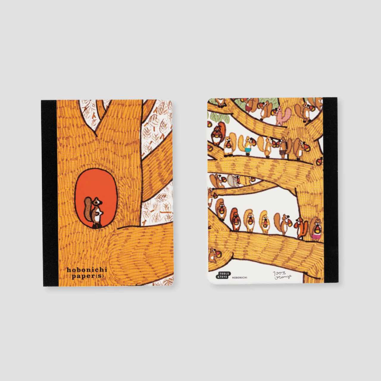 Hobonichi Paper(s) Memo Block 100%ORANGE: Squirrel Appears