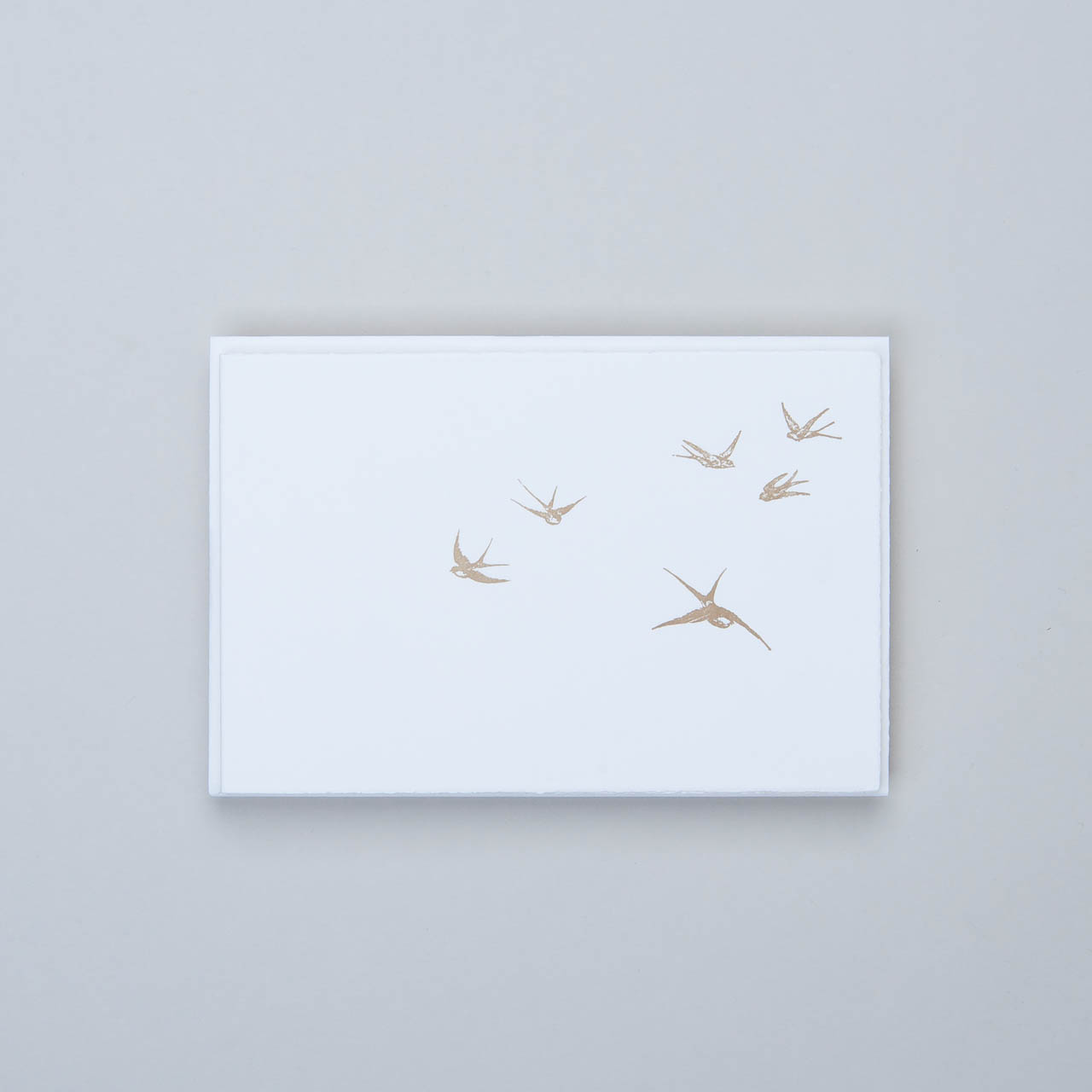 Klappkarte Letterpress Schwalben