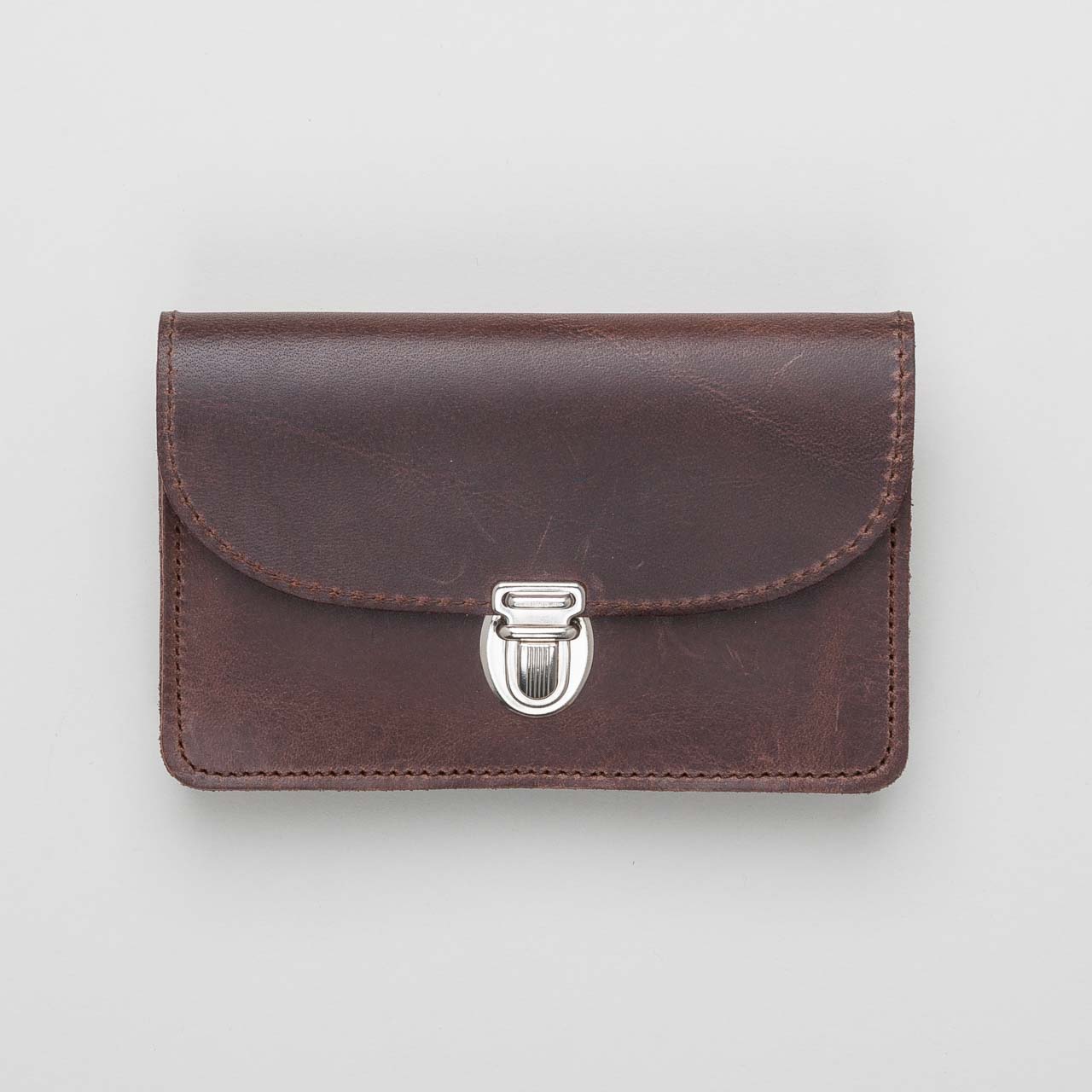 Papoutsi Borsa V kleine Geldbörse aus braunem High Chaparral Leder