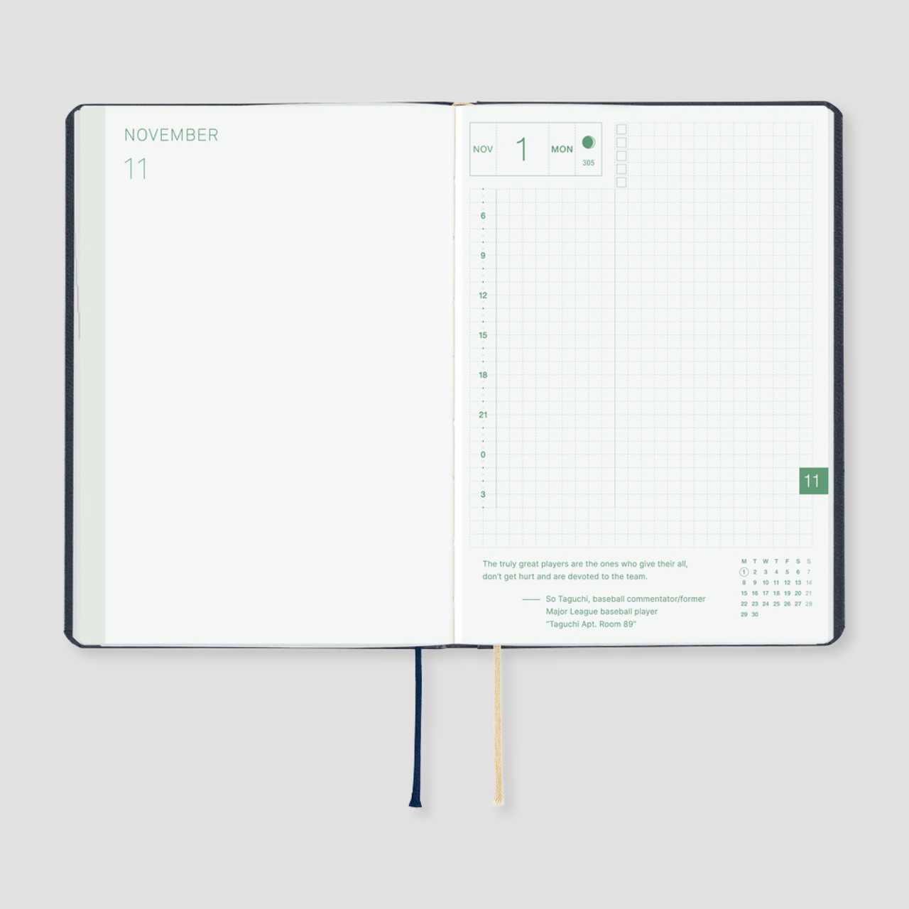 Hobonichi Planner 2027 HON Slash Navy (A6, eng.)