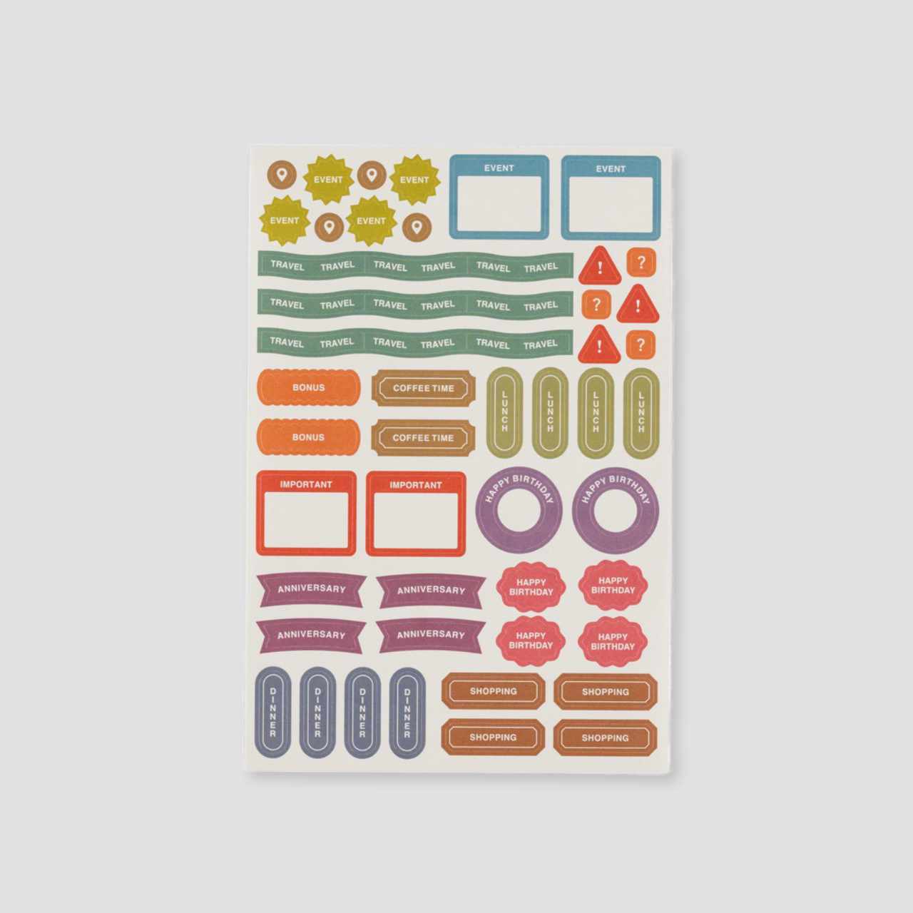 Hobonichi TSUKI no IRO: Sticker Set (Schedule)