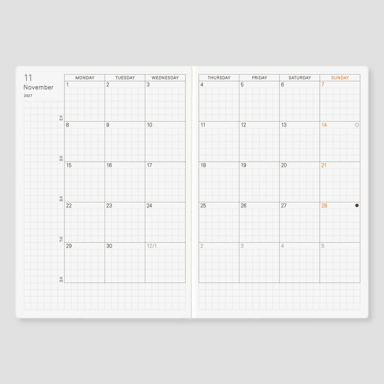 Hobonichi Planer Techo 2027 Planner Book (A6, eng.)
