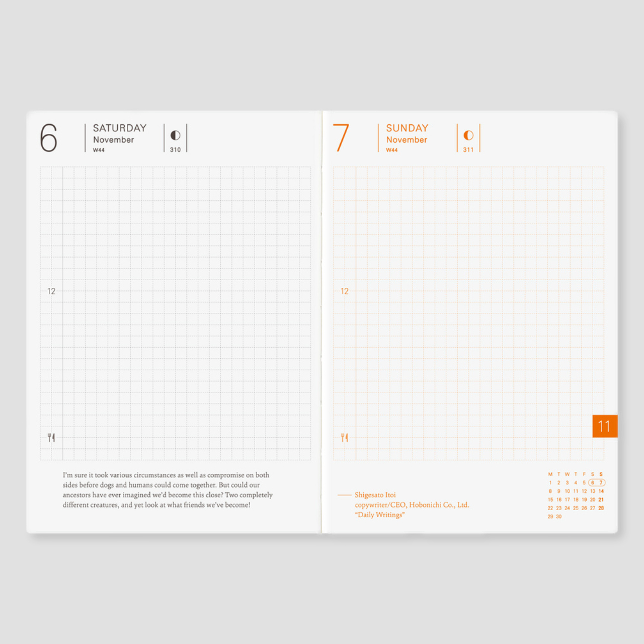 Hobonichi Planer Techo 2027 Planner Book (A6, eng.)