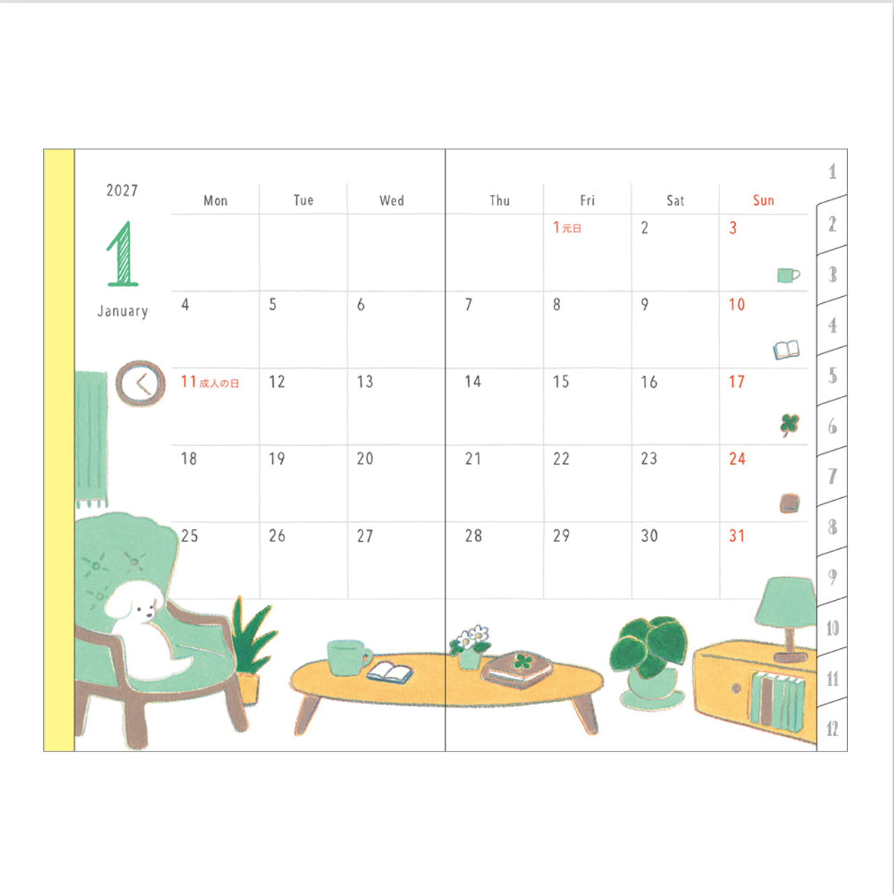 Midori Planer Pocket Diary Dog 2027 (Mini)