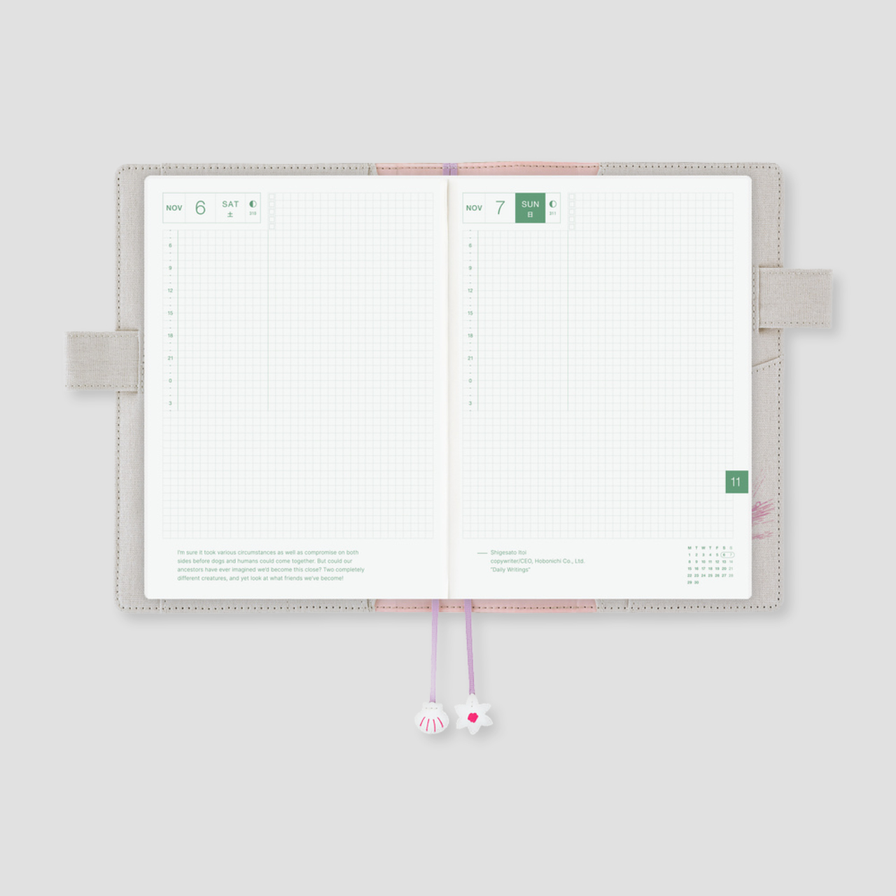 Hobonichi Cover Moomin: My Yard - Pink Gray (A5)