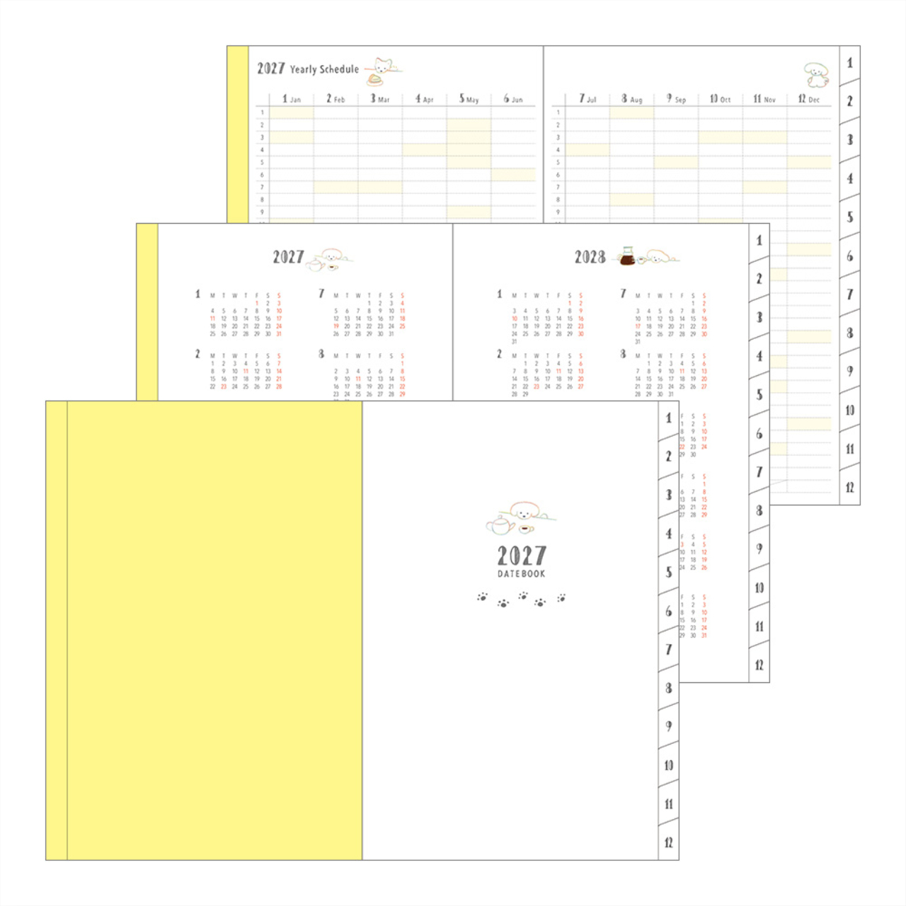 Midori Planer Pocket Diary Dog 2027 (B6)