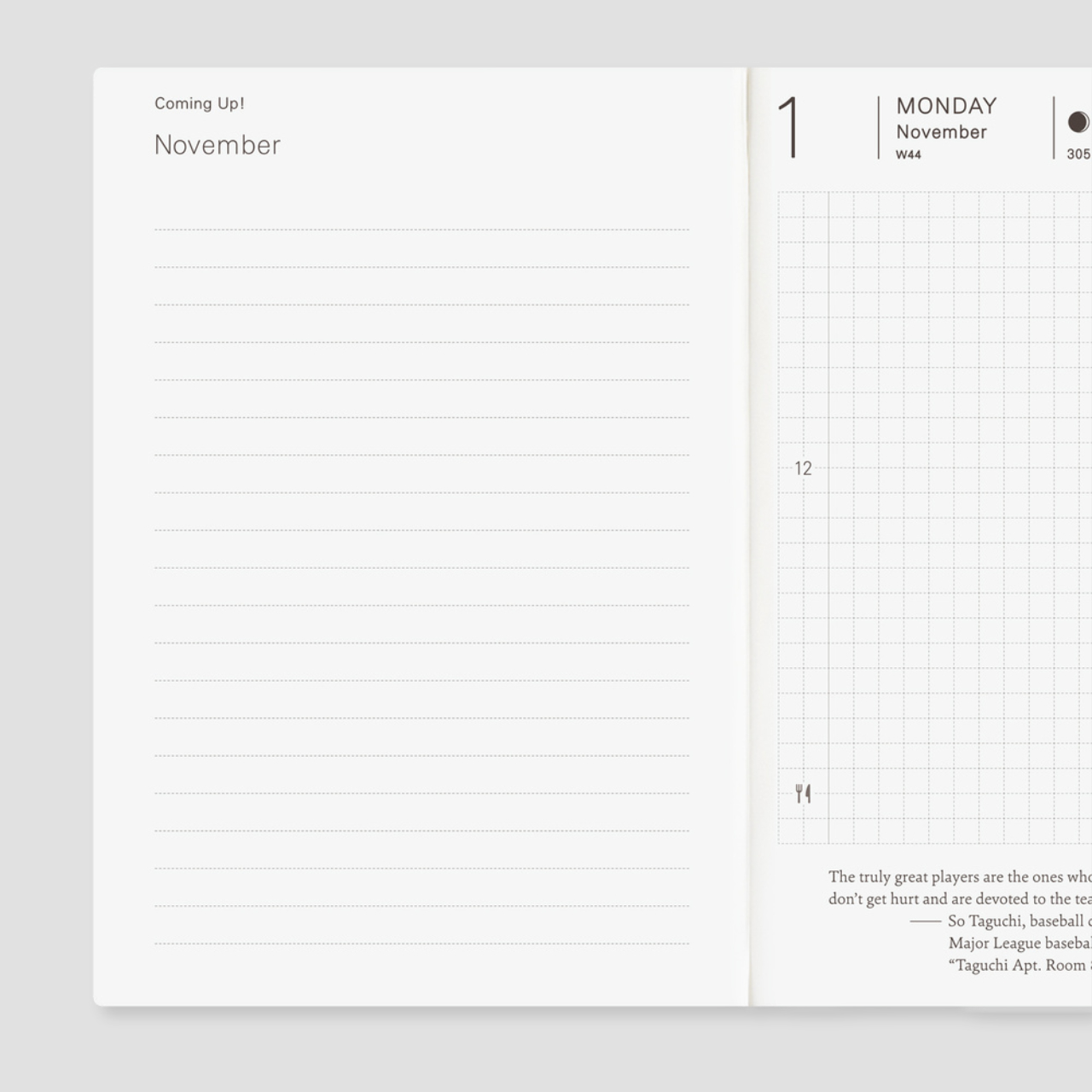 Hobonichi Planer Techo 2027 Planner Book (A6, eng.)