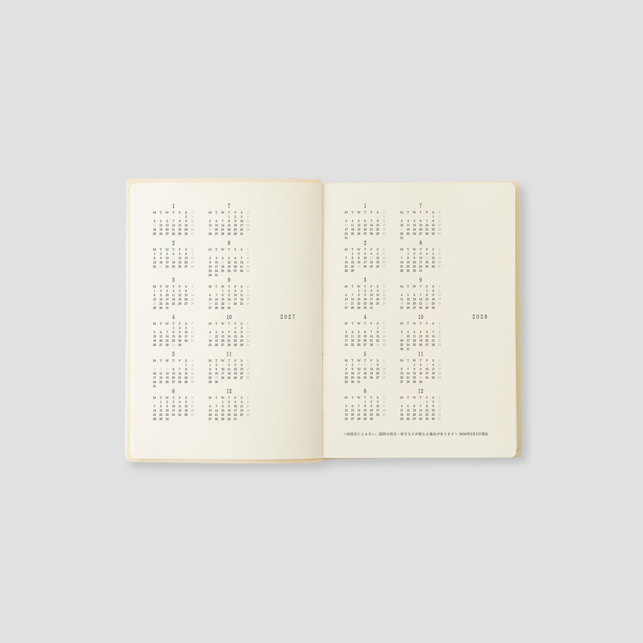 MD Product Notebook Diary 1 Day 1 Page 2027 (A6)
