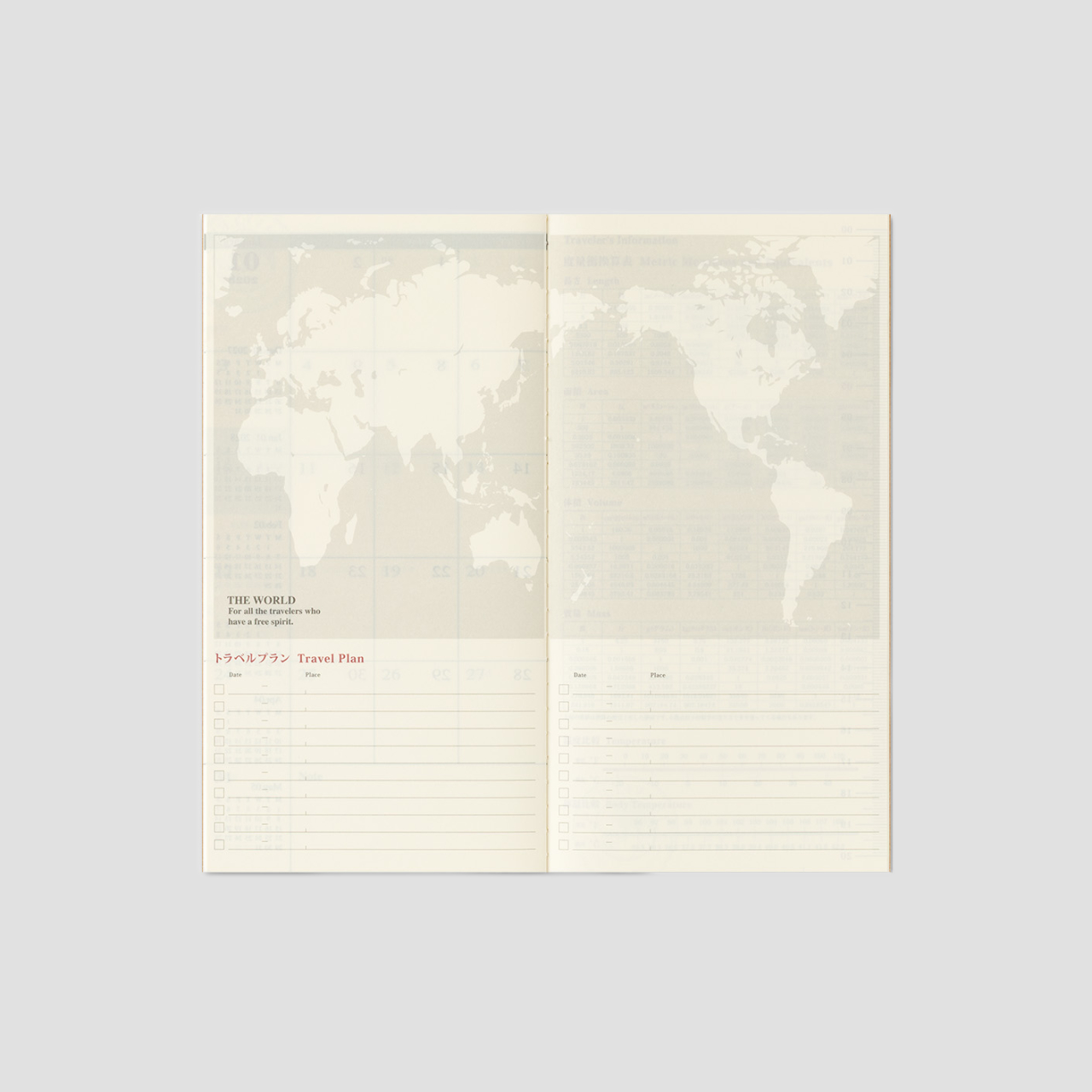 Traveler's Notebook Regular 2027 Monatskalender