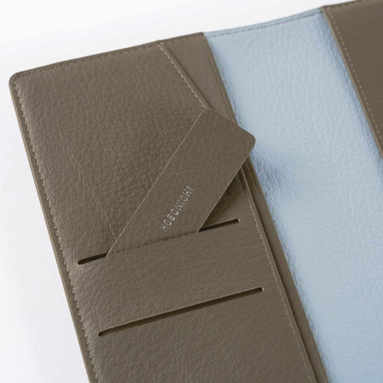 Hobonichi Cover Leder: Taut - grau & hellblau (Weeks)