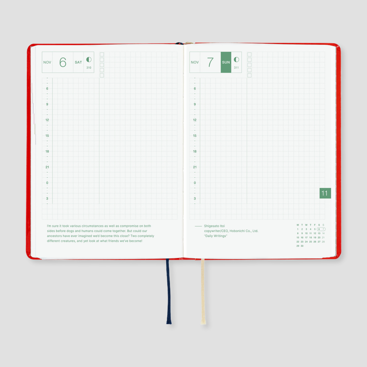 Hobonichi Planer 2027 HON Yumi Kitagishi: White Cat and Rabbit's Tea Room (A6, eng.)