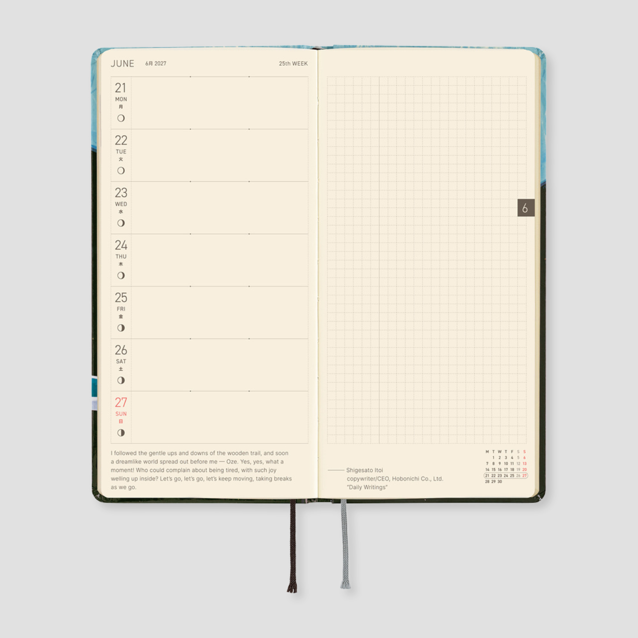 Hobonichi Weeks Planner 2027 Hiroko Kubota: Meteor Shower in the Light Blue Forest (engl.)