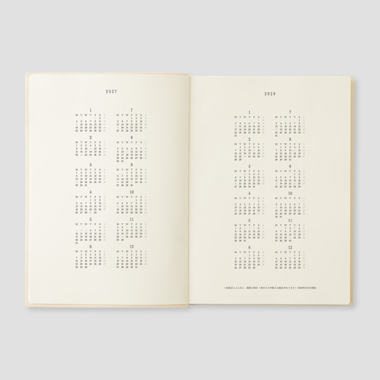 MD Product Notebook Diary 1 Day 1 Page 2027 (A5)