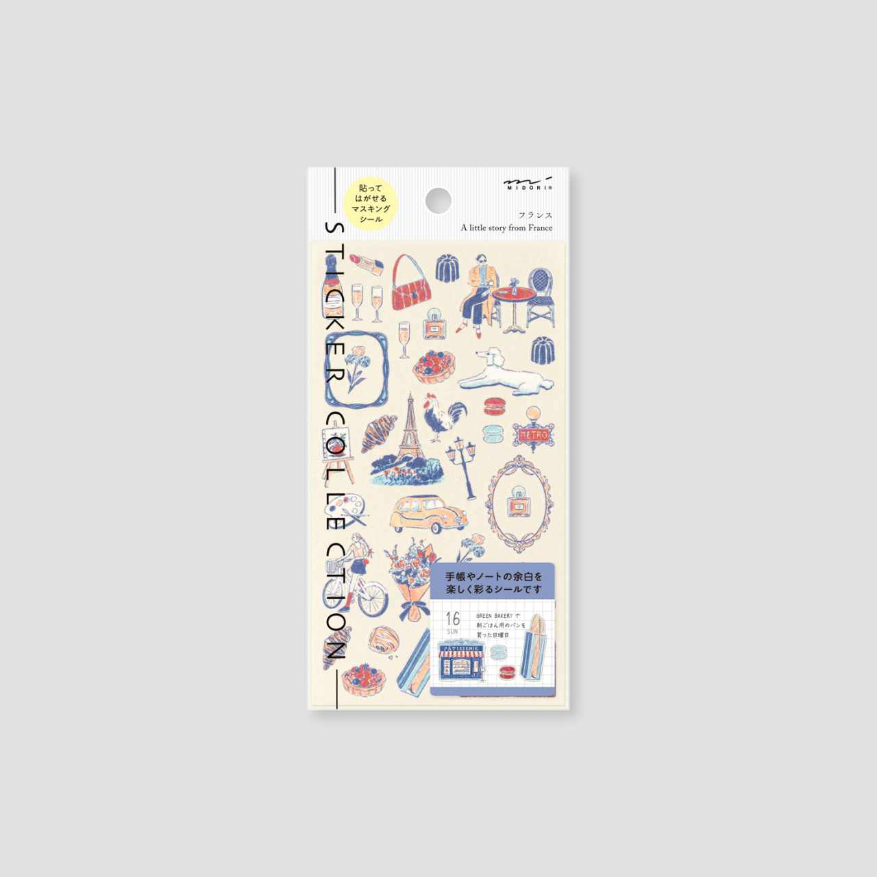 Midori Sticker Kollektion Französische Motive