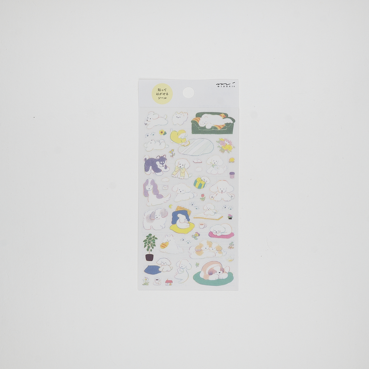 Midori Klebebilder Planner Stickers - White Dog (M)