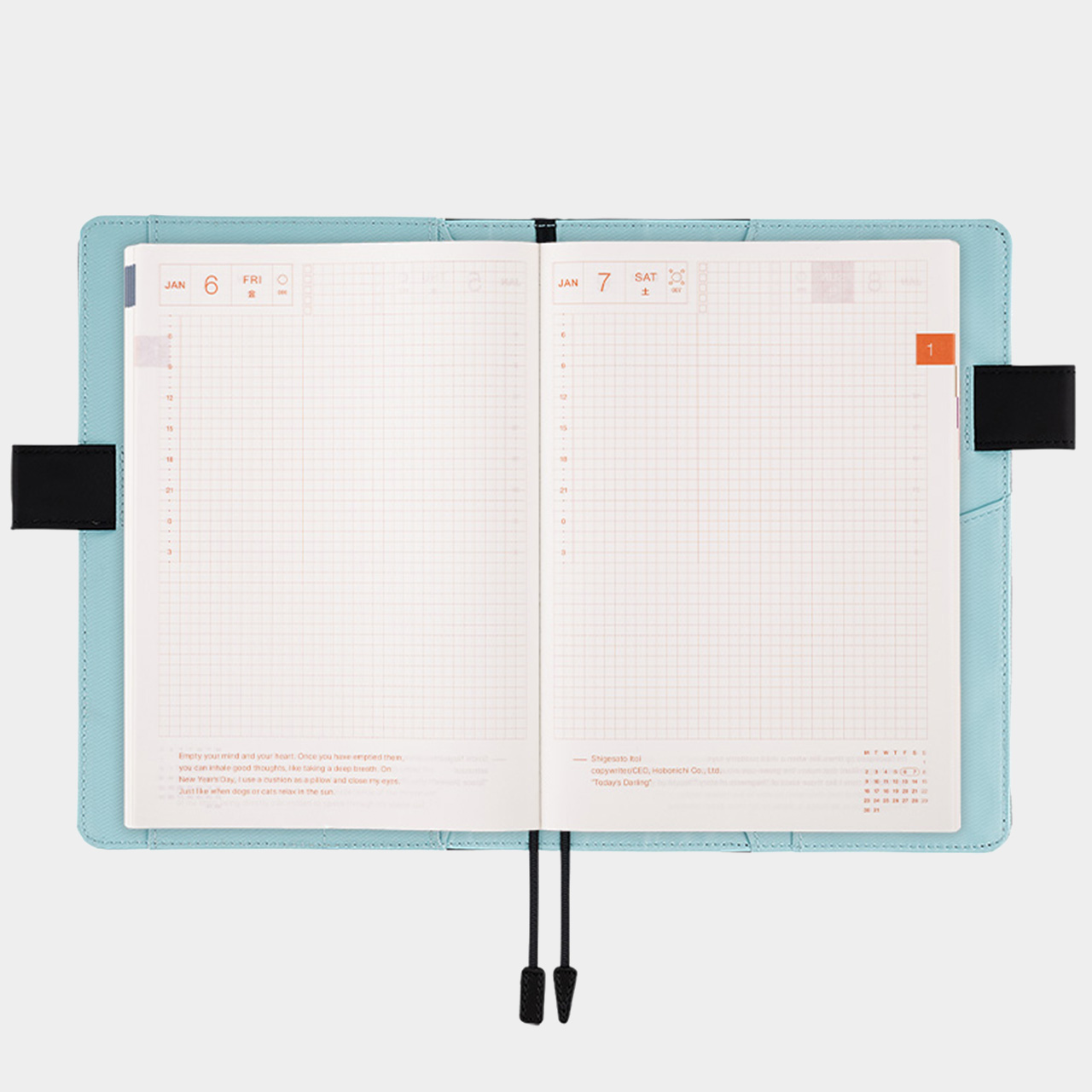 Hobonichi Techo Cousin 2023 A5 Black x Clear Blue Set (engl.)
