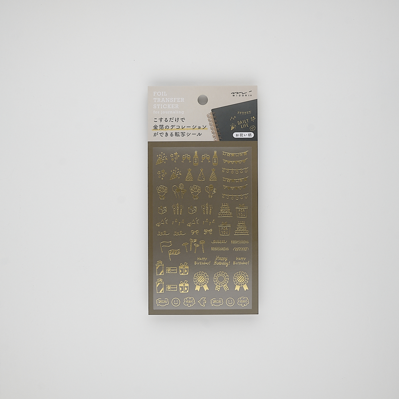 Midori Abziehbilder Transfer Sticker Foil Celebrations