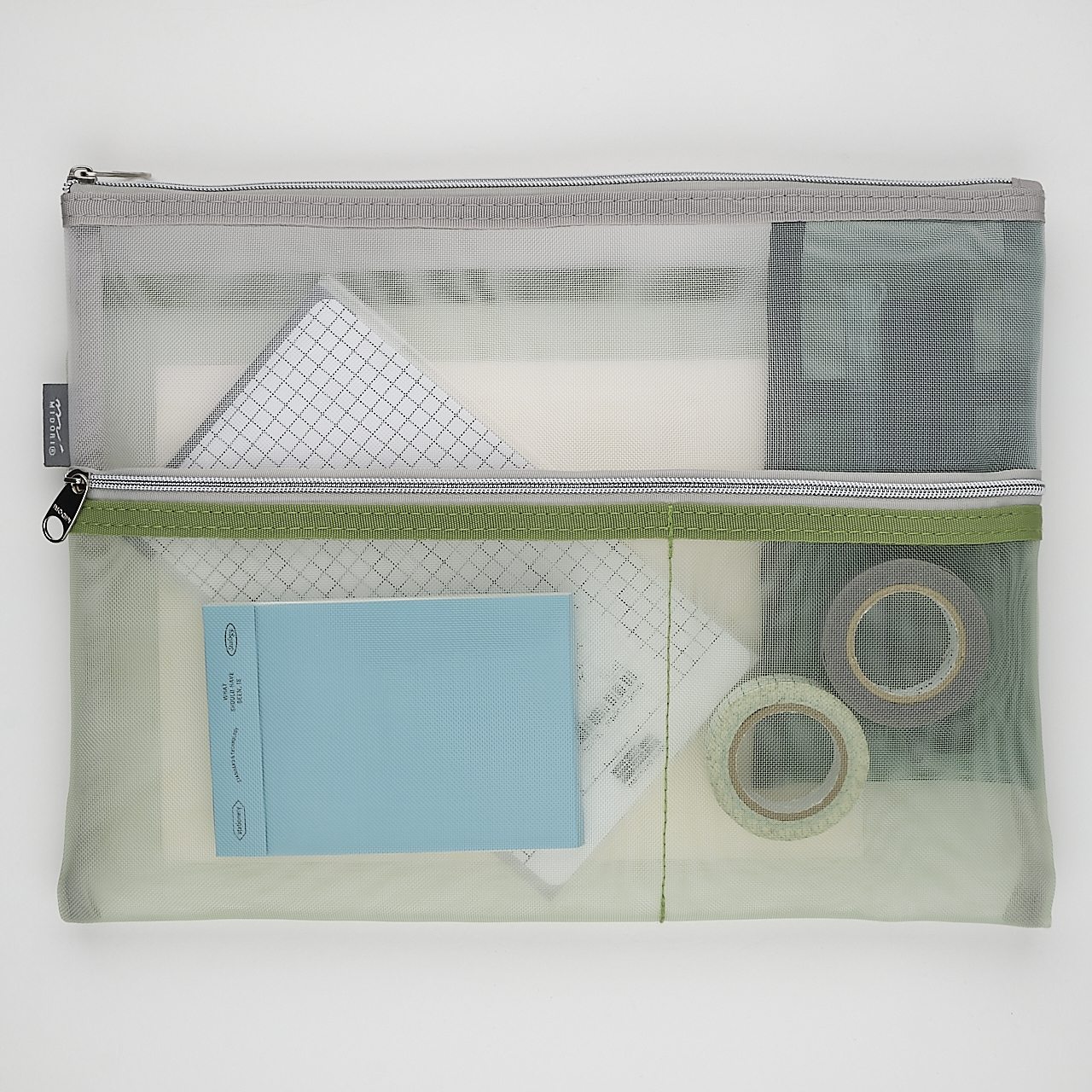 Midori Pencil Case Pen & Tool Pouch Mesh green (B5)