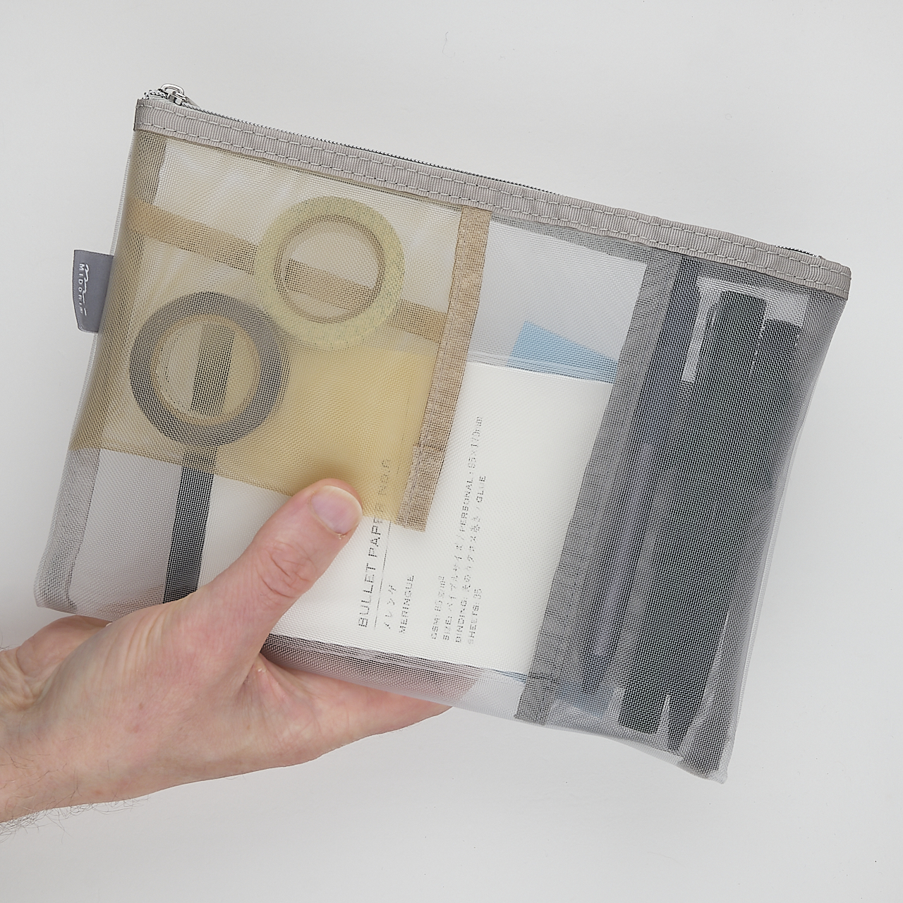 Midori Mäppchen Pen & Tool Pouch Mesh grau (B6)