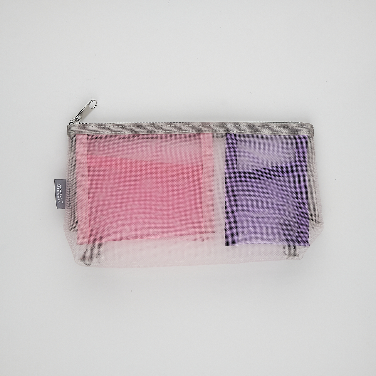Midori Mäppchen Pen & Tool Pouch Mesh mit Bodenfalte pink