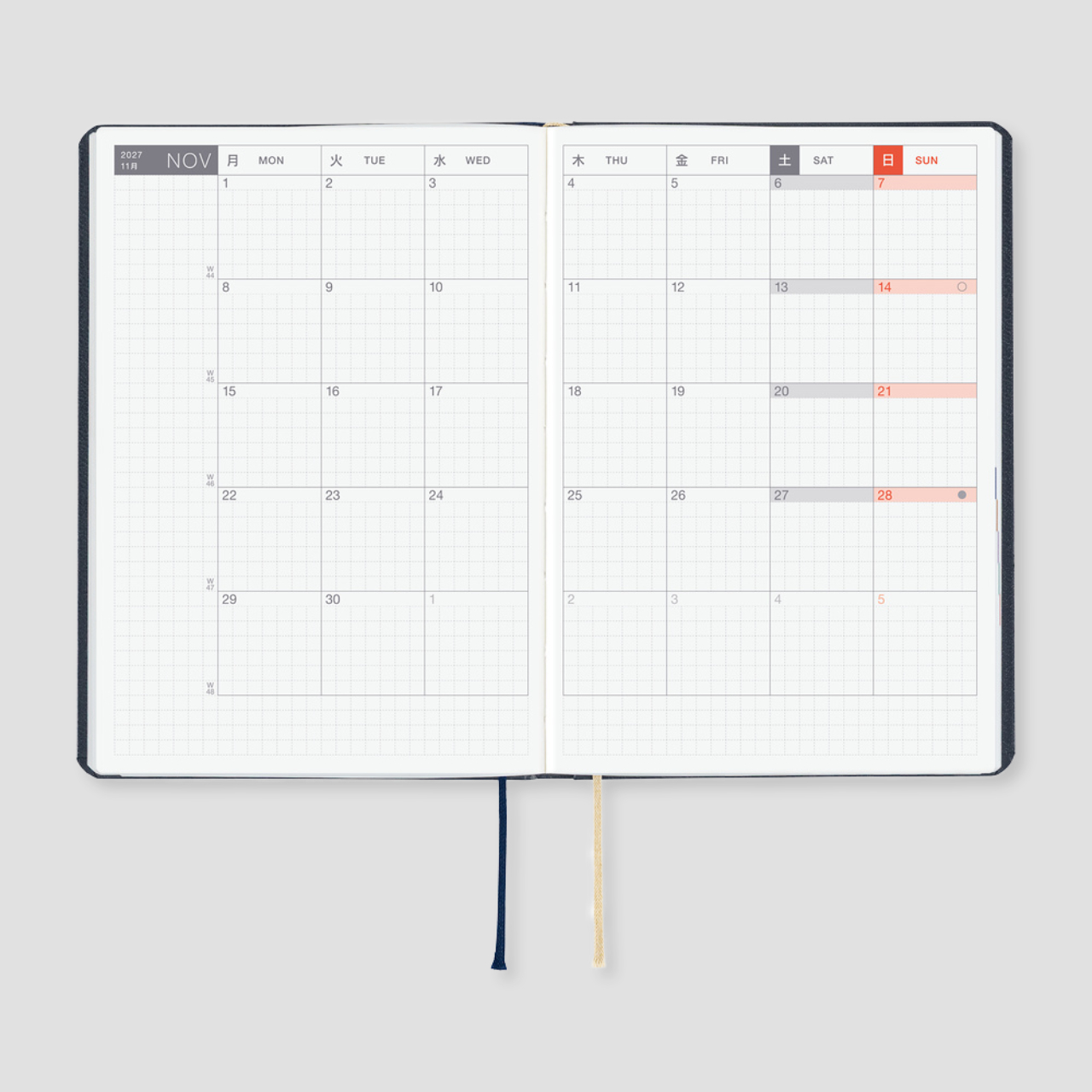 Hobonichi Planner 2027 HON Slash Navy (A6, eng.)