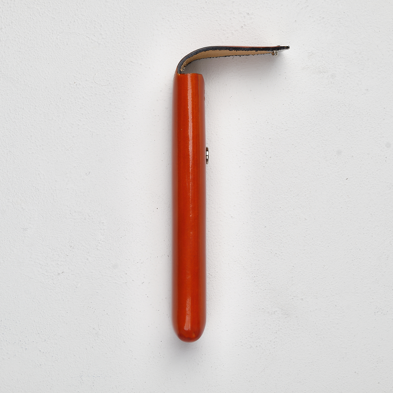 Stifteetui aus Leder mit Druckknopf orange