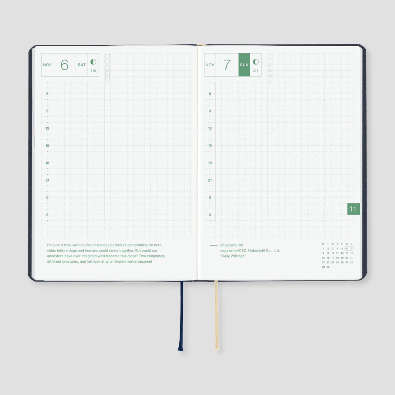 Hobonichi Planner 2027 HON Slash Navy (A6, eng.)