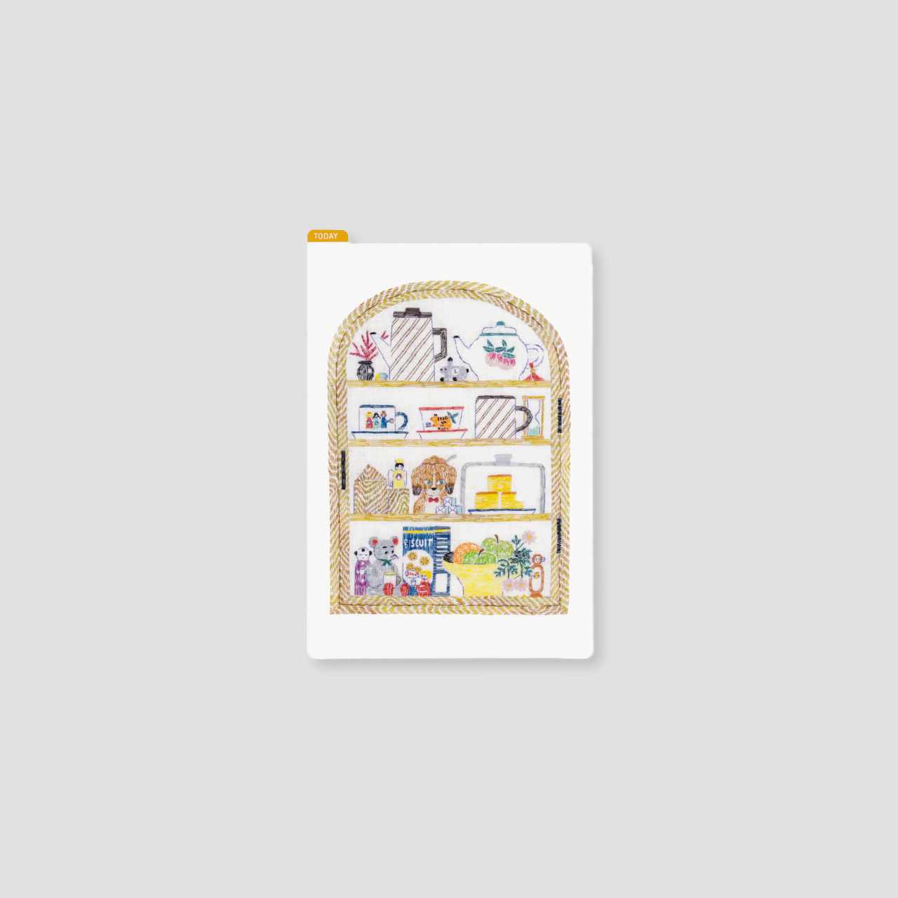 Hobonichi iyo okumi: Schreibunterlage für A6 (Happy Tea Time - Teapot Shelf)